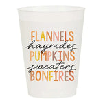 Flannels Hayrides Pumpkins Frosted Cups - Thanksgiving - Eden Lifestyle