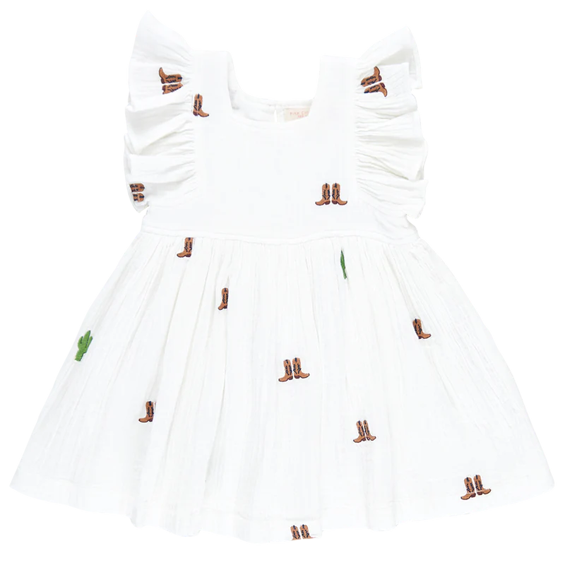 Girls Elsie Dress - Rodeo Embroidery - Eden Lifestyle