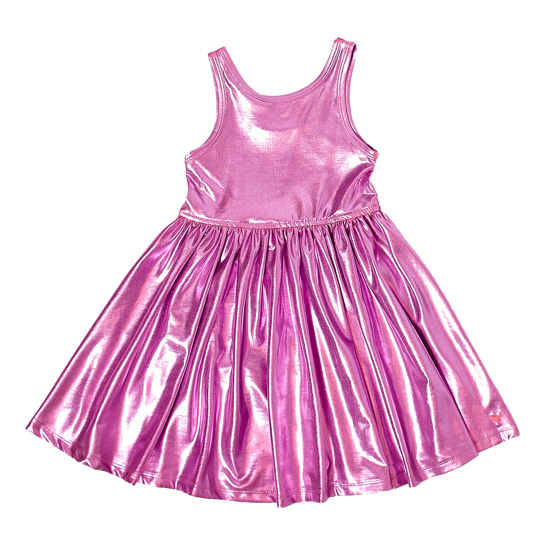 pink chicken metallic dress Pink Chicken Liza Lame Dress