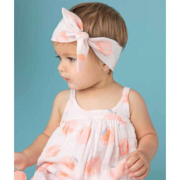 Angel Dear Peachy Muslin Romper with Bow Back Eden Lifestyle