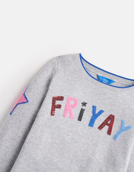 Joules Miranda Grey Friyay Intarsia Sweater Eden Lifestyle