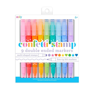 Confetti Stamp Double-Ended Markers - Set of 9 - Eden Lifestyle