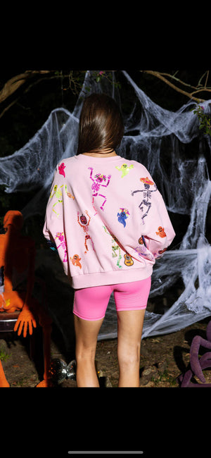 Pink Skeleton Disco Party Sweatshirt - Eden Lifestyle