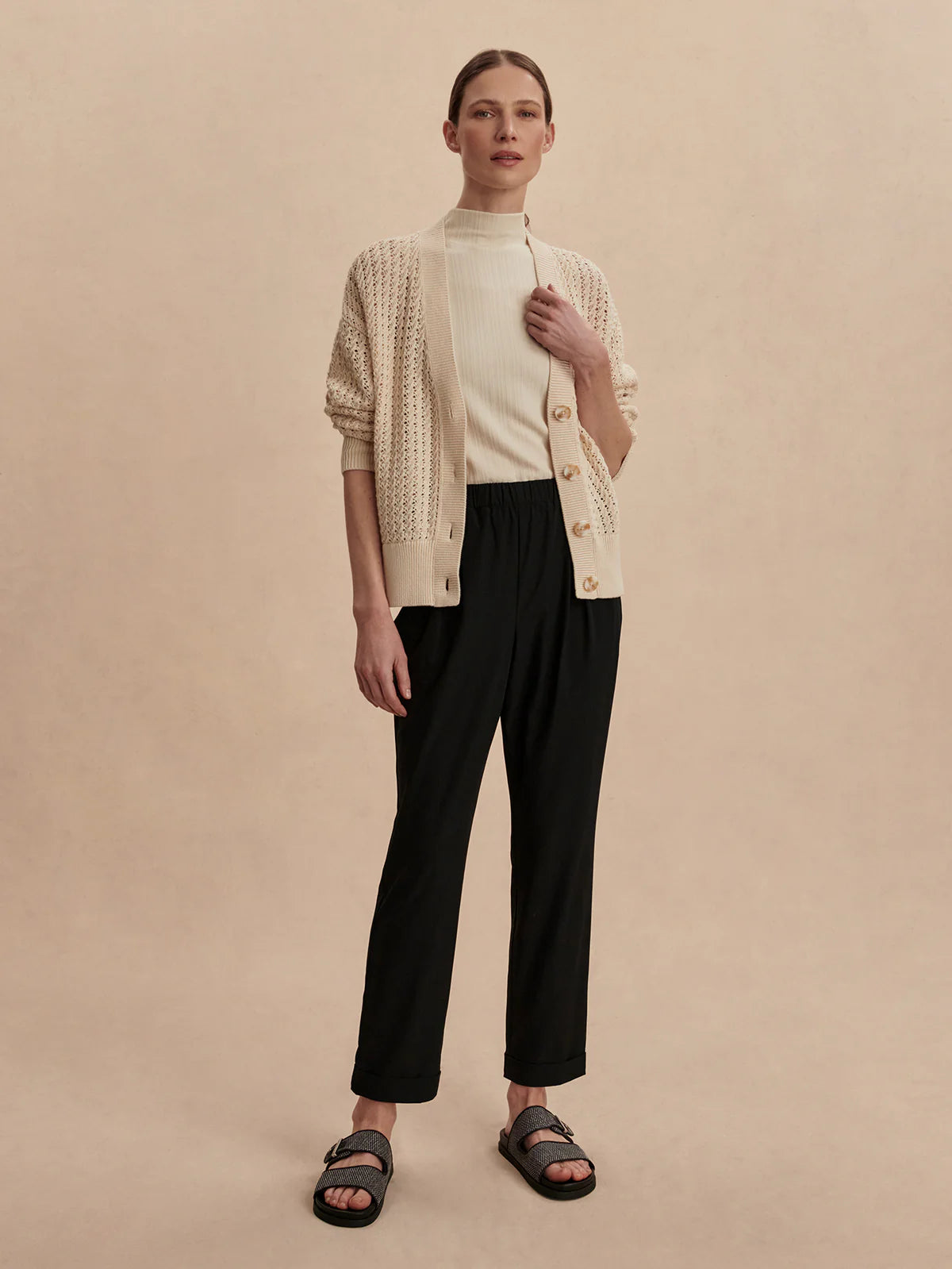 Alana Slim Tapered Cuff Pant 27" Black - Eden Lifestyle