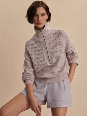Darla Half-Zip Knit Lilac Marble