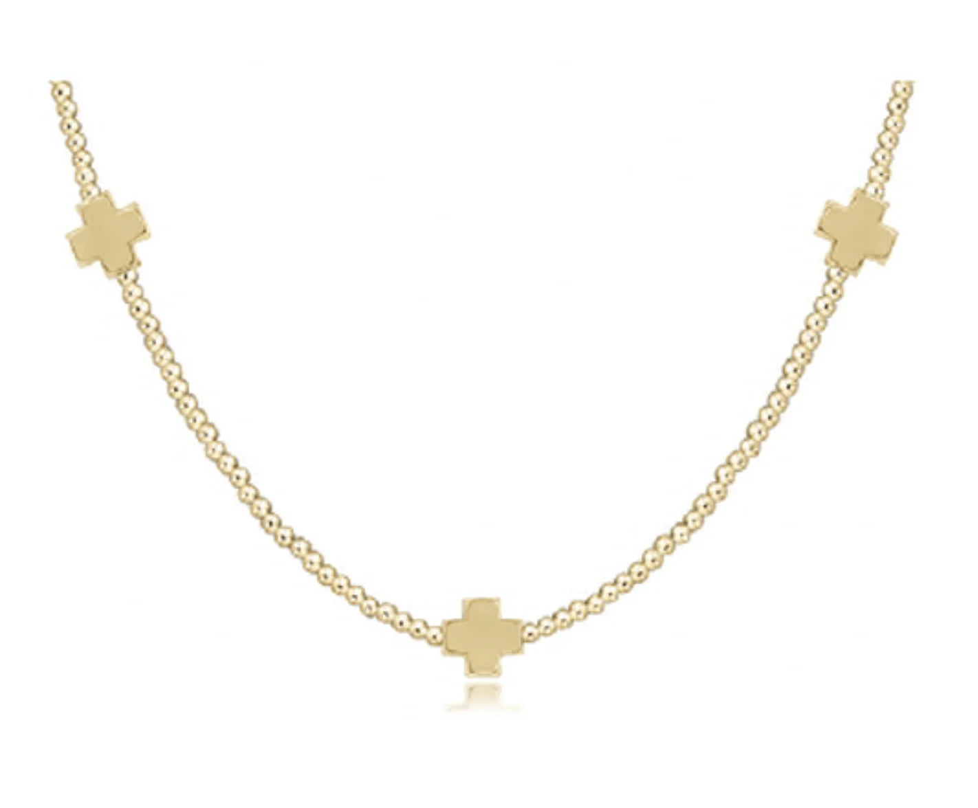 16" Choker Signature Cross Gold Pattern 2mm - Signature Cross Gold - Eden Lifestyle