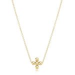 Enweton 16" Gold - Classic Beaded Signature Cross Gold - 3mm Gold - Eden Lifestyle