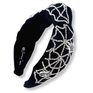 BLACK VELVET HEADBAND WITH CRYSTAL SPIDERWEB AND SPIDERS - Eden Lifestyle