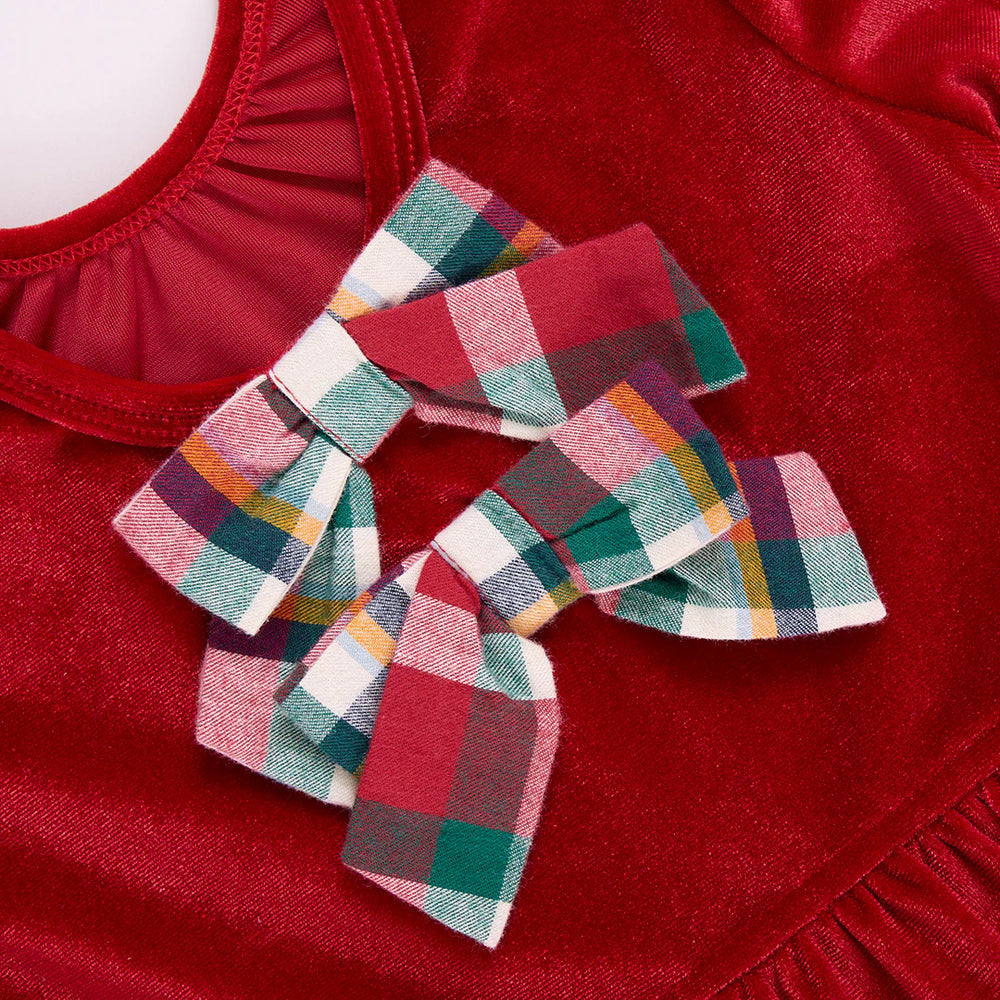 Girls Velour Pearl Dress - Eden Lifestyle