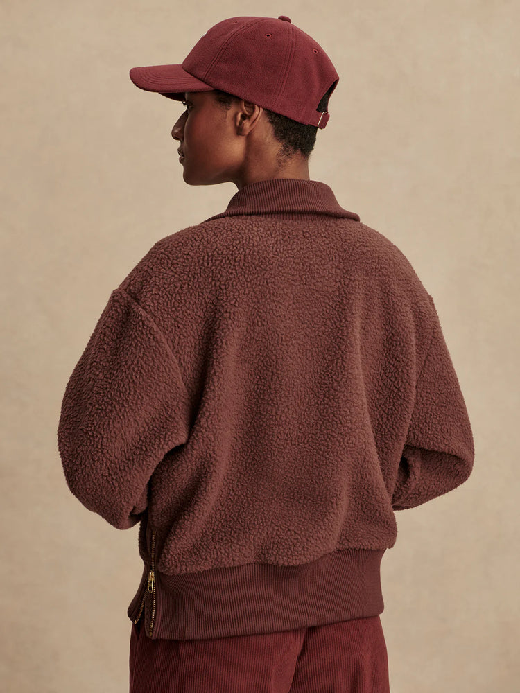 Roselle Half Zip Fleece Deep Mahogany