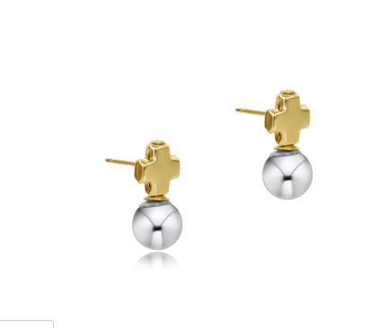 Enewton Signature Cross Mixed Metal Stud - Classic Sterling - Eden Lifestyle