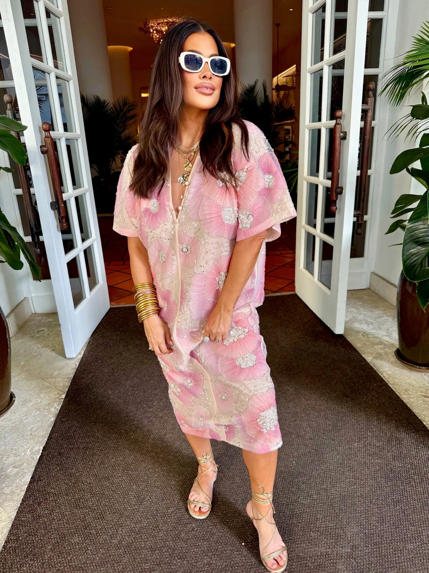 She She Sequin Midi Dress - Blush - Eden Lifestyle