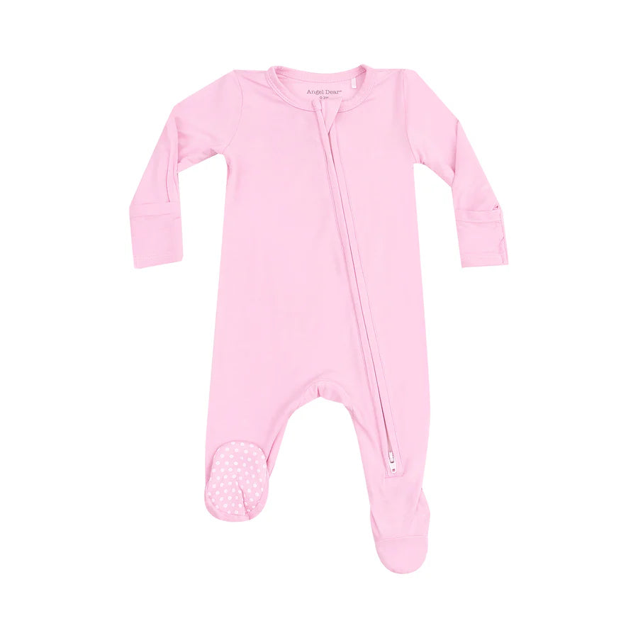2 Way Zipper Footie - Solid Nosegay Pink - Eden Lifestyle