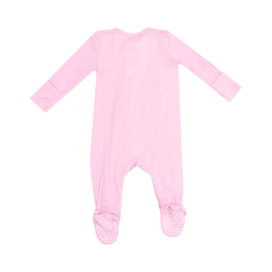 2 Way Zipper Footie - Solid Nosegay Pink - Eden Lifestyle