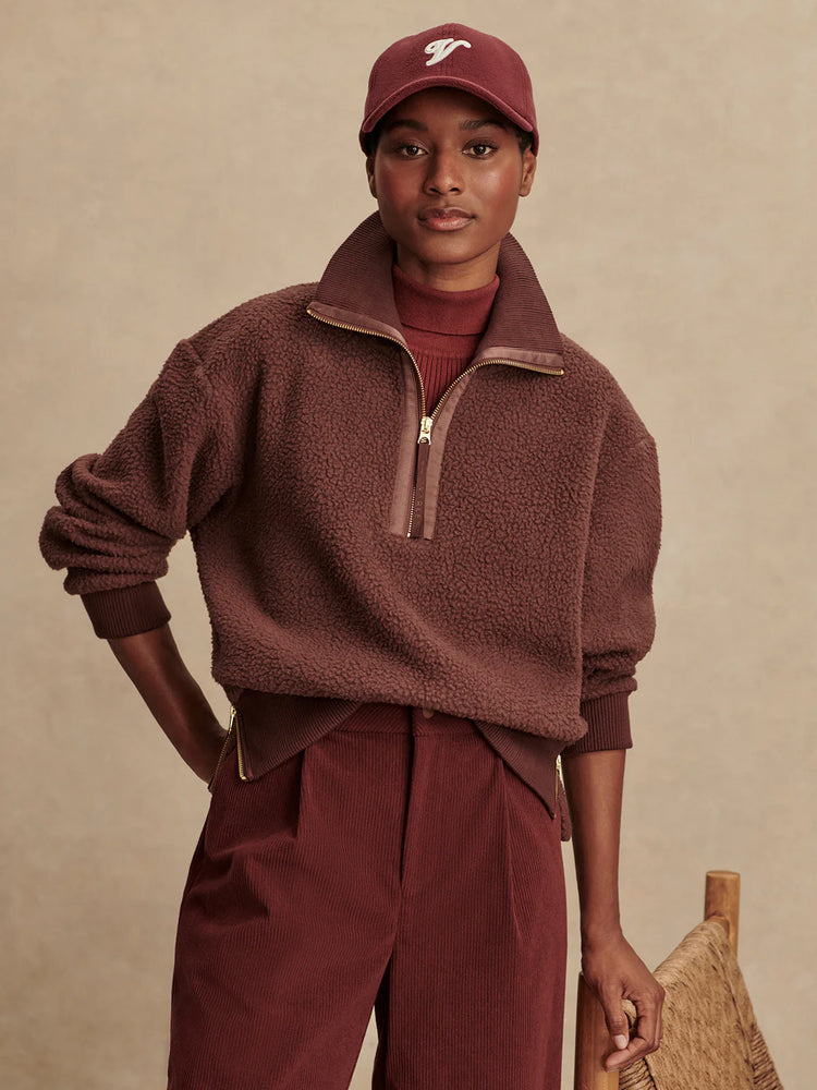 Roselle Half Zip Fleece Deep Mahogany