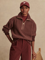 Roselle Half Zip Fleece Deep Mahogany