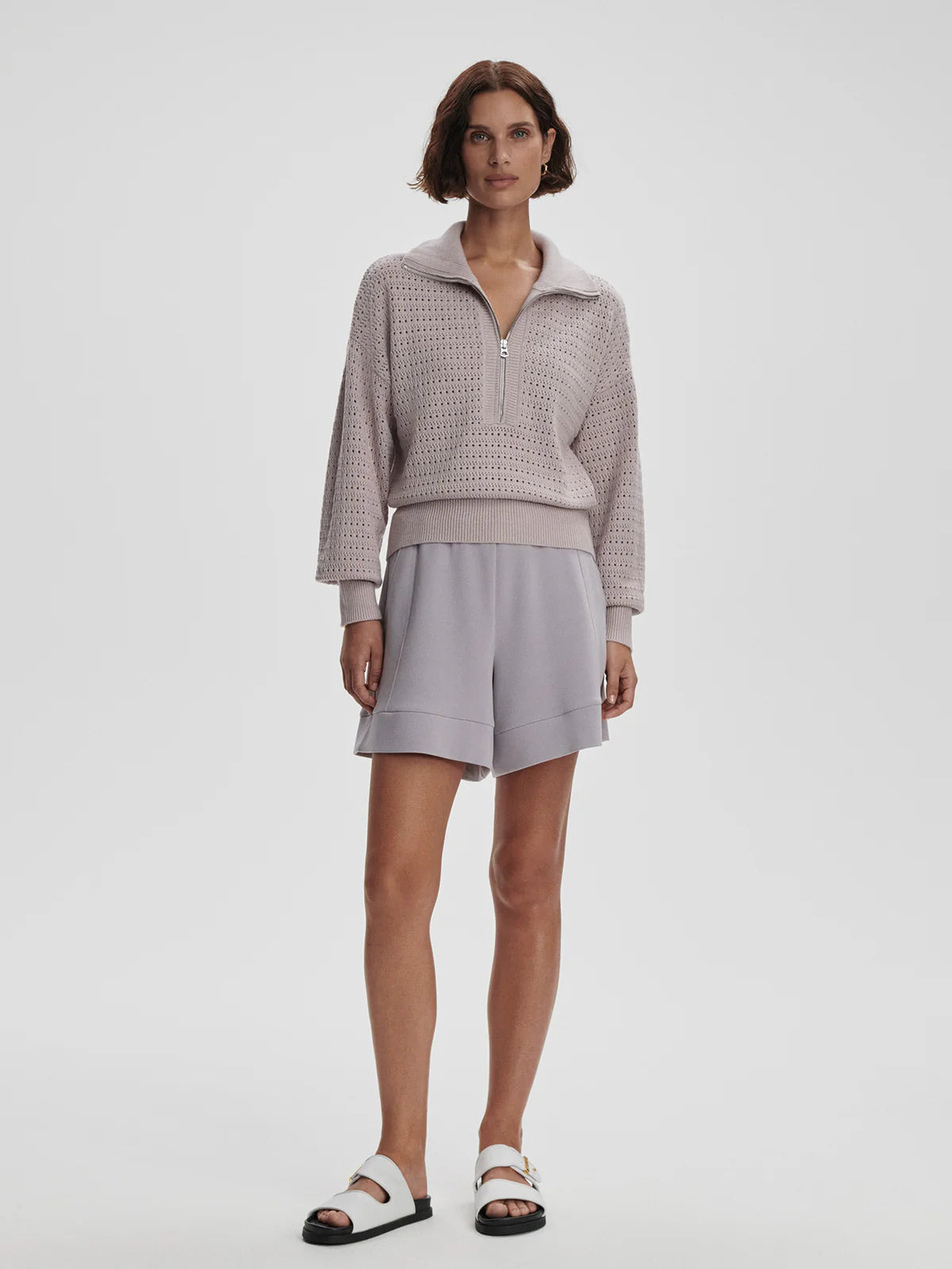 Darla Half-Zip Knit Lilac Marble - Eden Lifestyle