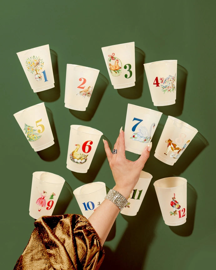 12 Days of Christmas Frosted Cups / 12 Cups - Christmas - Eden Lifestyle