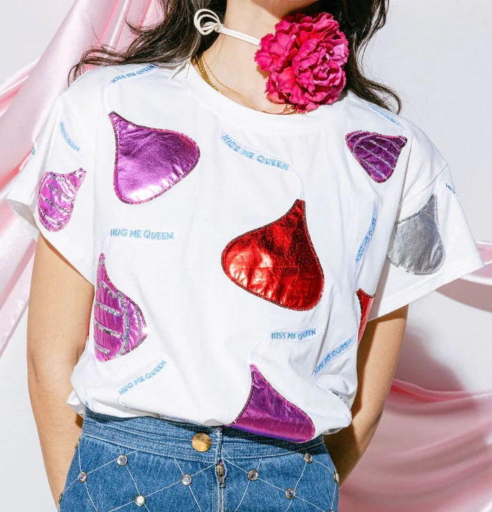 White Kiss All Over Tee - Eden Lifestyle