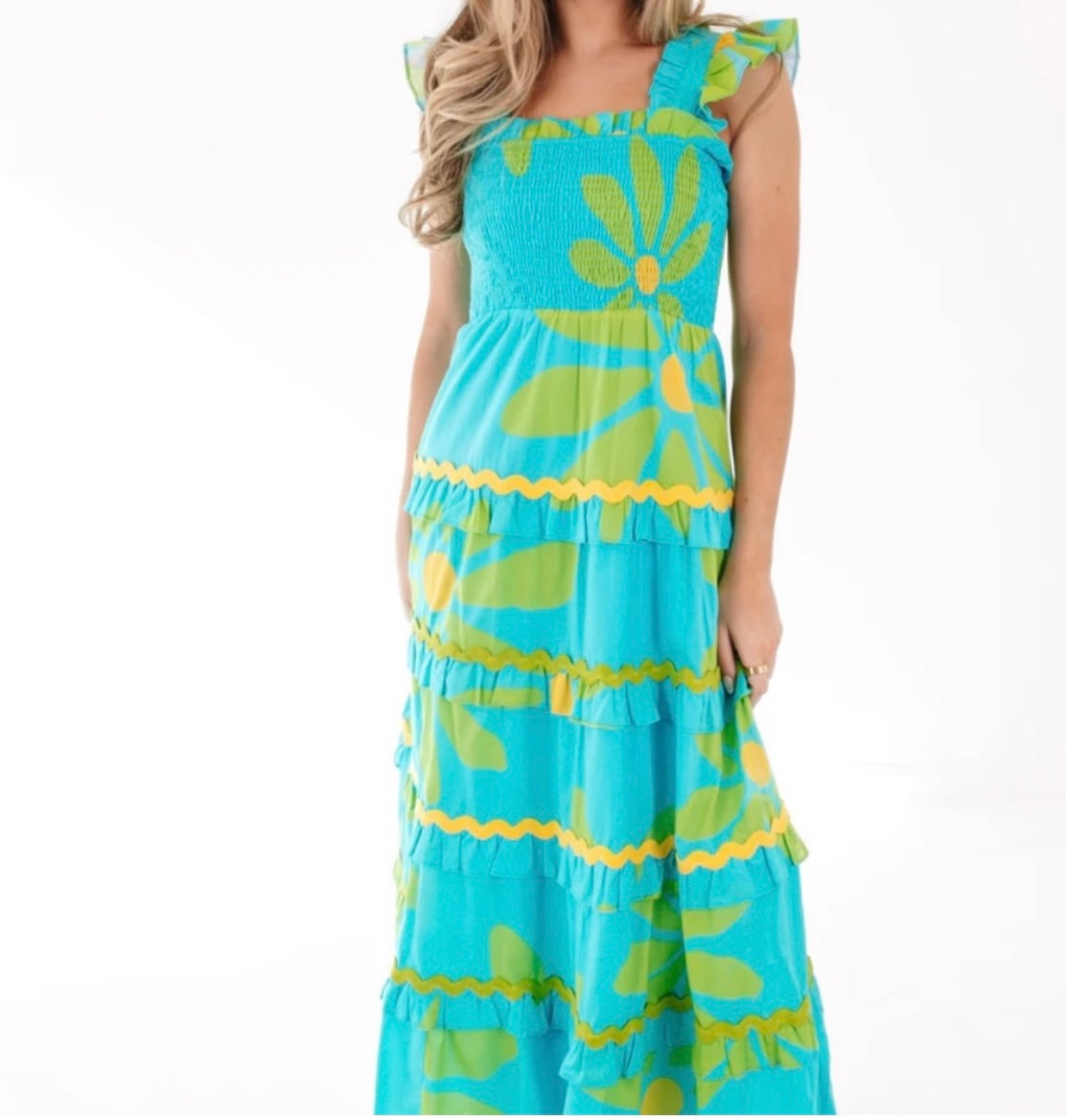 The Indi Tier Ric Rac Midi Dress - Eden Lifestyle