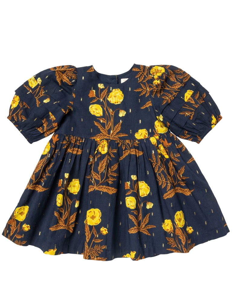 Girls Brooke Dress - Navy Poppy - Eden Lifestyle