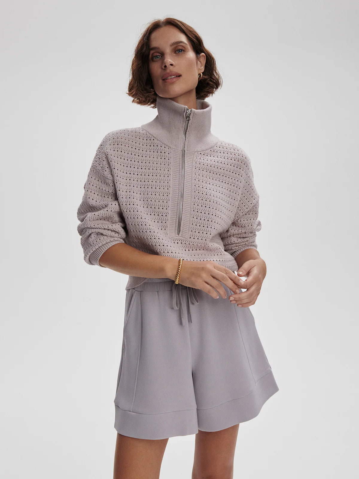 Darla Half-Zip Knit Lilac Marble - Eden Lifestyle