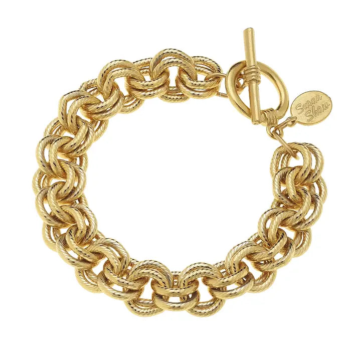 Gold Double Link Chain Bracelet - Eden Lifestyle