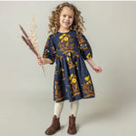 Girls Brooke Dress - Navy Poppy - Eden Lifestyle