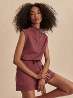Magnolia 2.0 Half-Zip Tank Wild Rhubarb - Eden Lifestyle