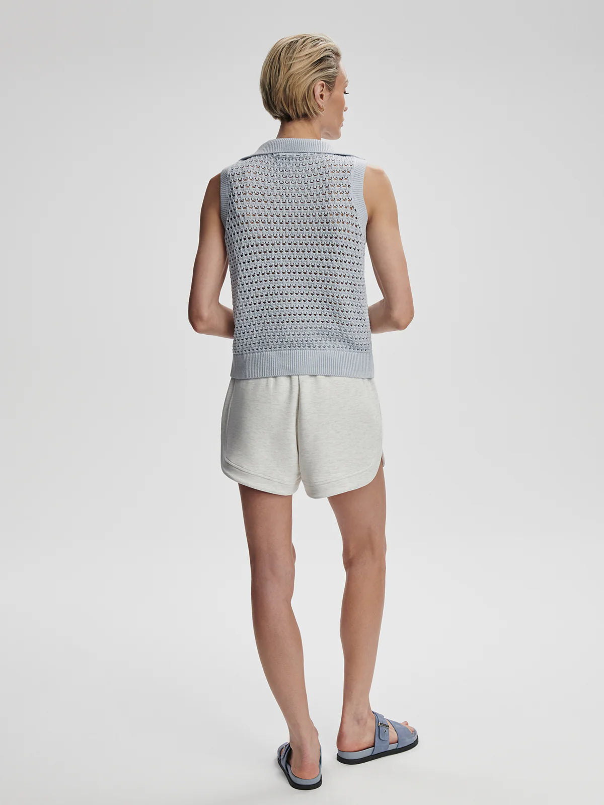 Bains Half-Zip Tank Plein Blue - Eden Lifestyle
