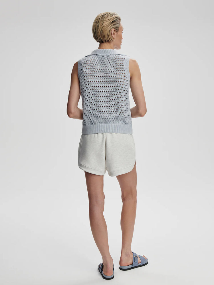 Bains Half-Zip Tank Plein Blue - Eden Lifestyle