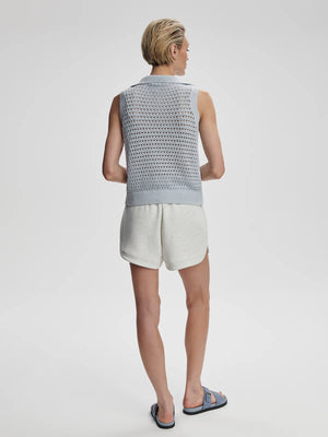 Bains Half-Zip Tank Plein Blue - Eden Lifestyle