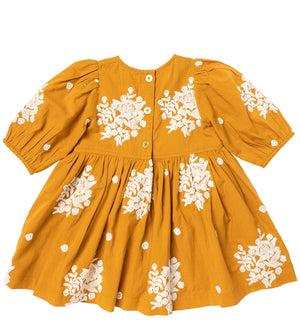 Girls Brooke Dress - Inca Gold Embroidery - Eden Lifestyle