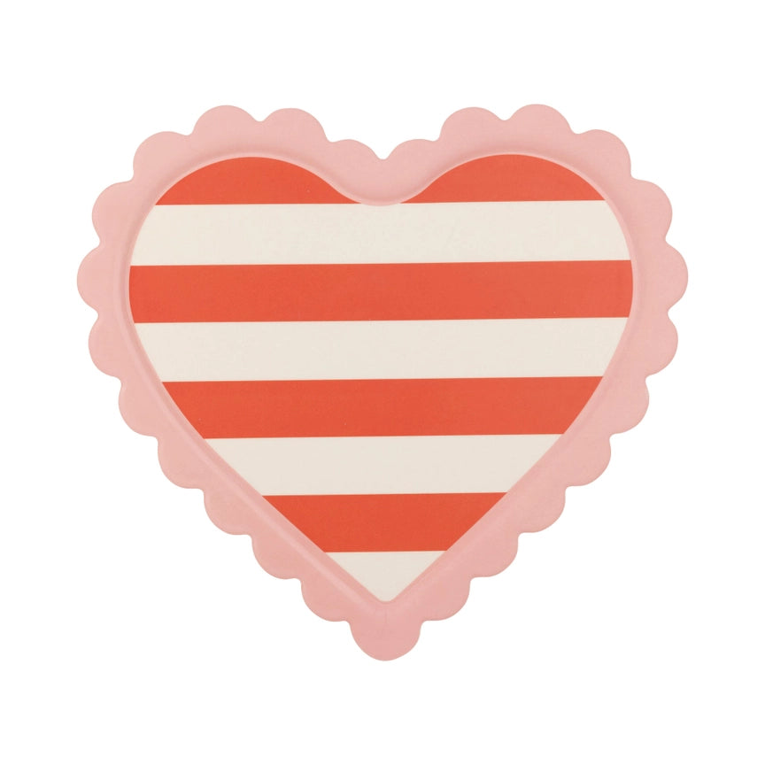 Scalloped Striped Heart Tray - Eden Lifestyle