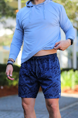 Athletic Shorts - Blue Camo - Eden Lifestyle