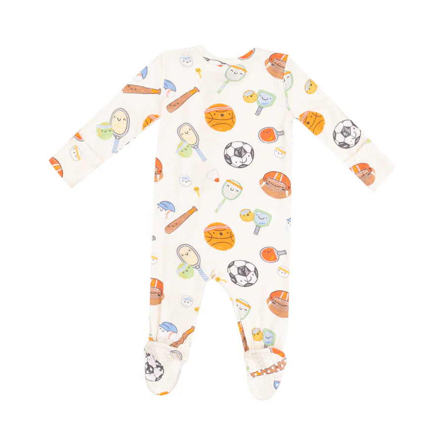 2 Way Zipper Footie - Sports Ball Friends - Eden Lifestyle