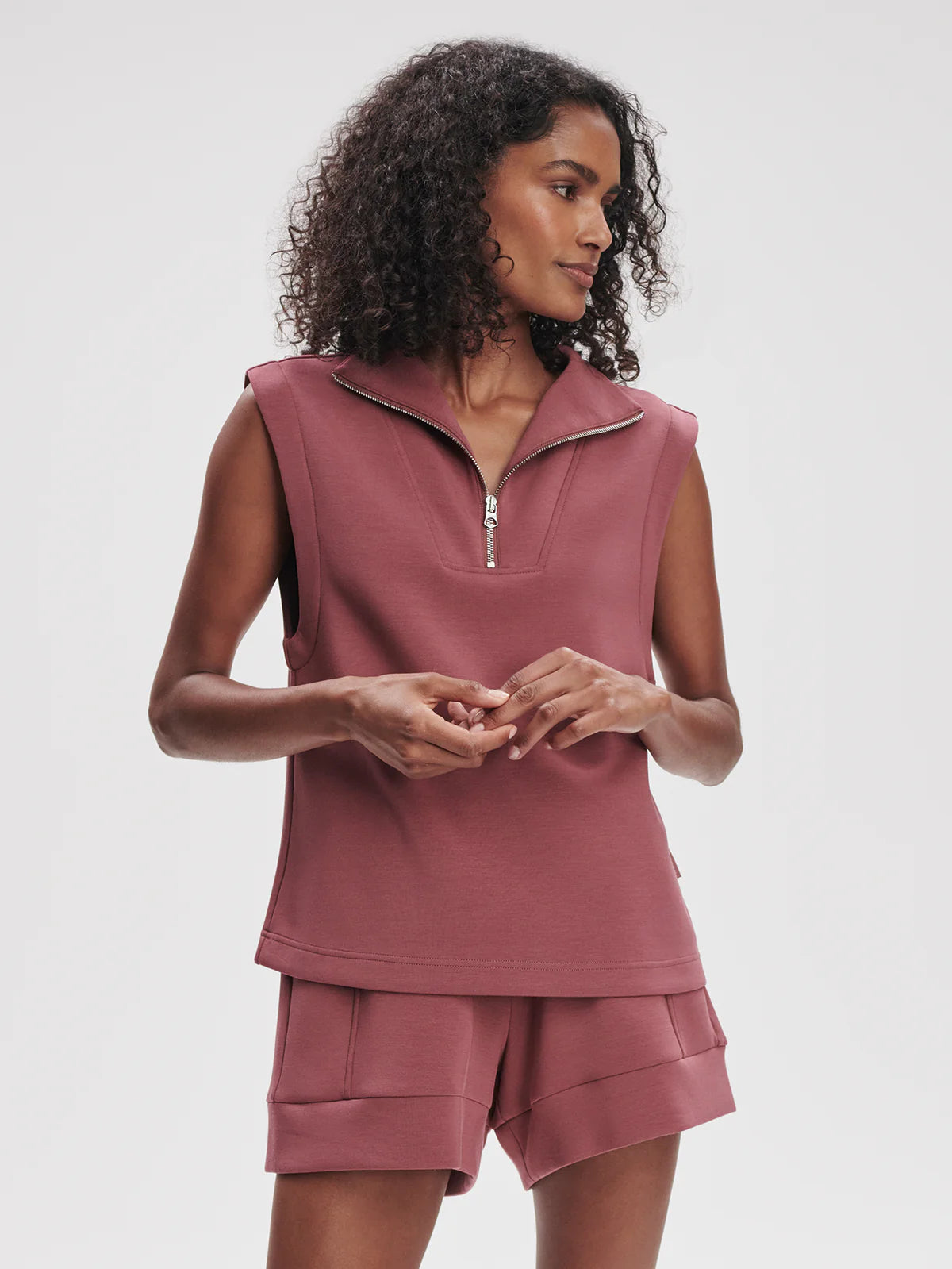 Magnolia 2.0 Half-Zip Tank Wild Rhubarb - Eden Lifestyle