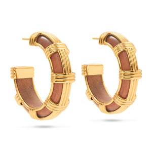 Gaia Cage Hoop Earrings - Teak - Eden Lifestyle