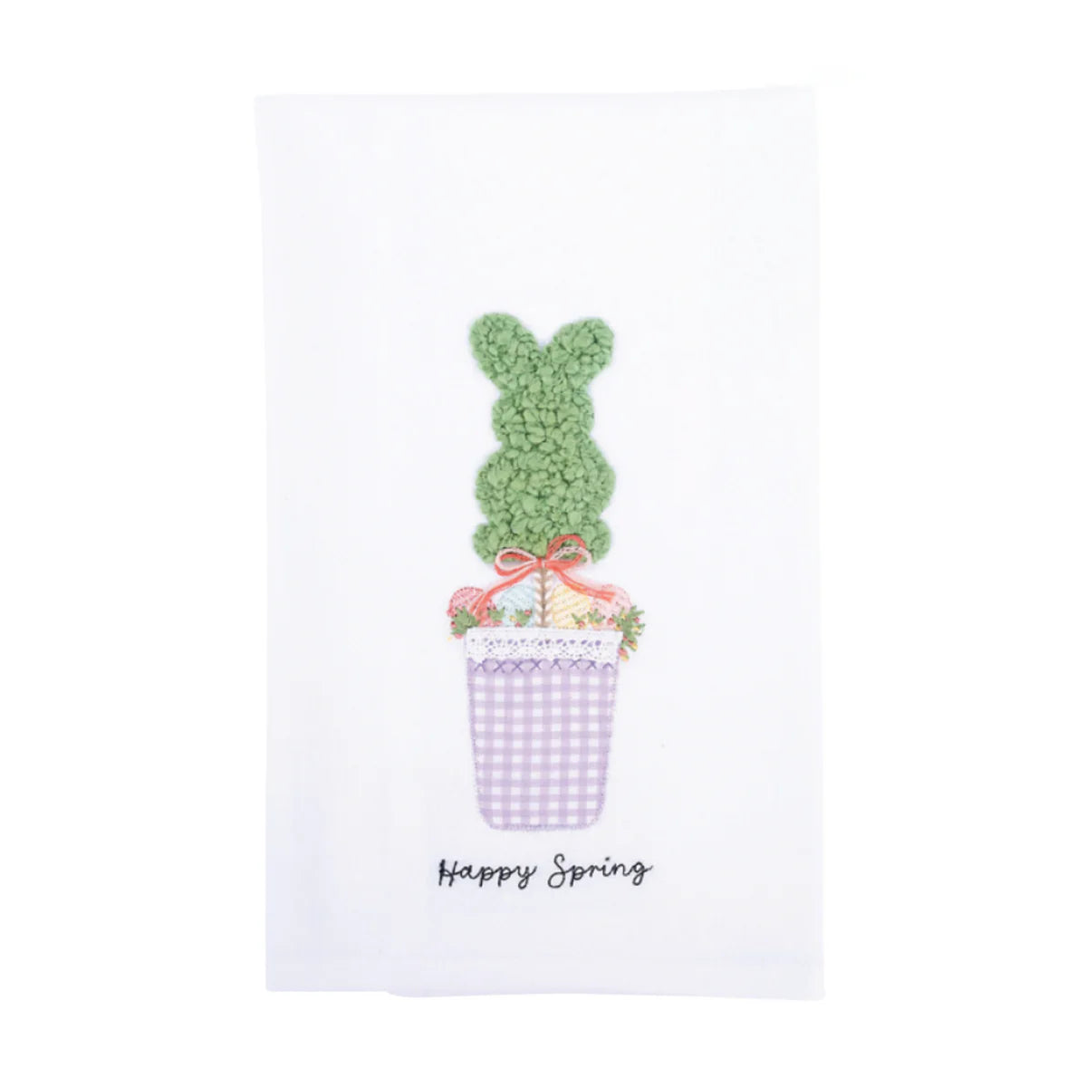 Happy Spring Bunny Topiary Tea Towel - Eden Lifestyle