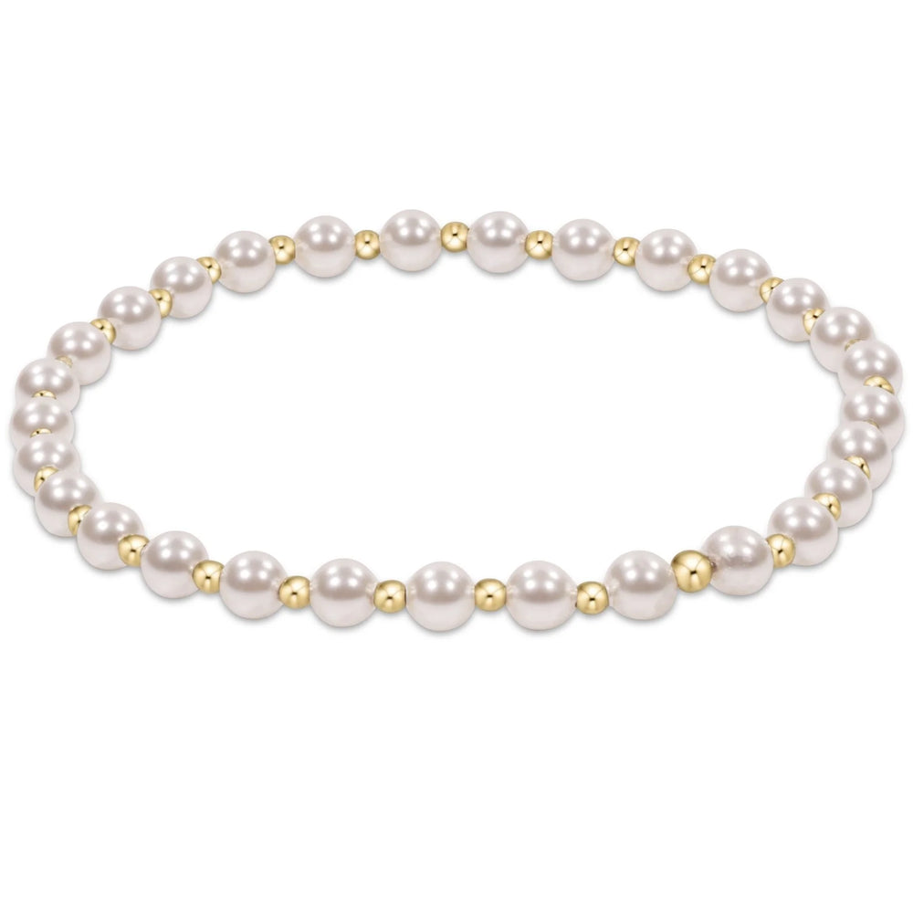 Enewton Classic Grateful Pattern 4mm Bead Bracelet - Pearl - Eden Lifestyle