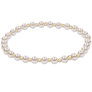 Enewton Classic Grateful Pattern 4mm Bead Bracelet - Pearl - Eden Lifestyle