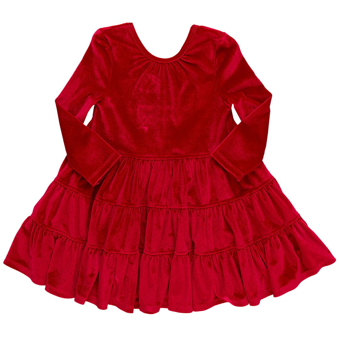 Girls Velour Pearl Dress - Eden Lifestyle