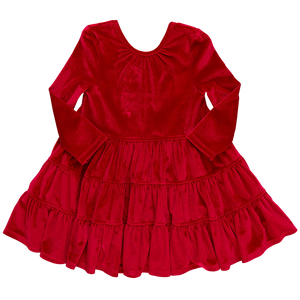Girls Velour Pearl Dress - Eden Lifestyle