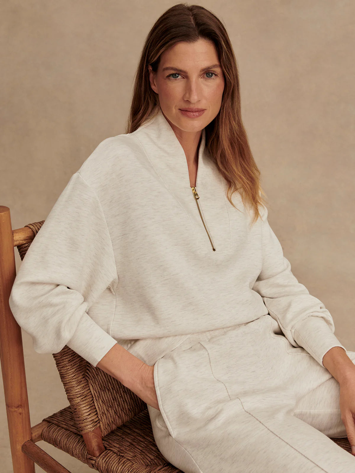 Davidson Sweat Ivory Marl - Eden Lifestyle