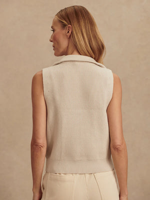 Amina Half-Zip Knit Silver Birch