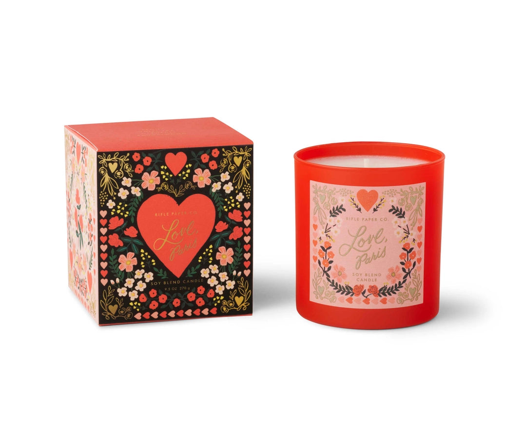 Love, Paris 9 oz Glass Candle - Eden Lifestyle