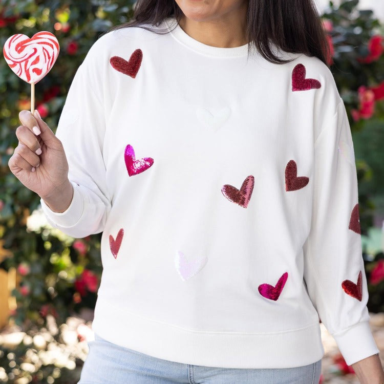 Sarah Sweatshirt Hearts - Eden Lifestyle