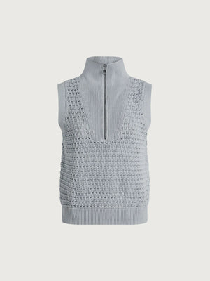 Bains Half-Zip Tank Plein Blue - Eden Lifestyle