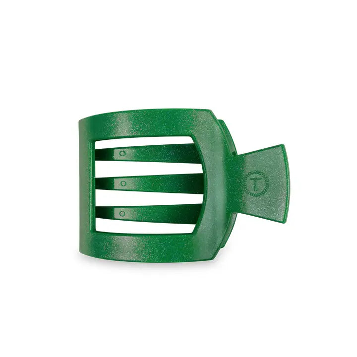 Square Flat Hair Clip Shamrock Shimmer