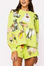 Lime Green Halloween Dogs Sweatshirt